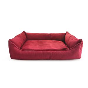 China Orthopedic Support Nest shape Washable Dog Bed red Cozy Plush wholesale