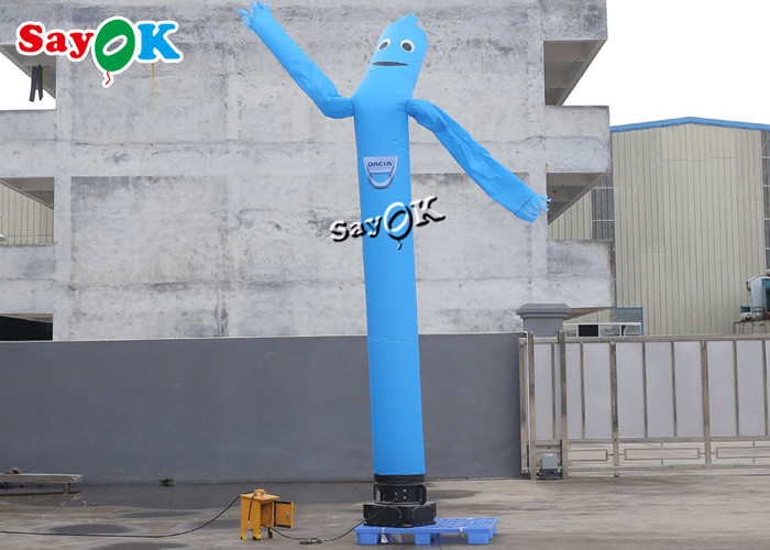 Inflatable Wacky Waving Tube Man 5m Blue Single Leg Inflatable Air Dancer Wave Man With Blower