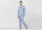 Long Sleeve Mens Lightweight Cotton Pajamas / Mens Winter Pyjamas Quick Dry