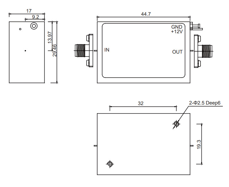 2-18 GHz Ka Band Power Amplifier P1dBm 23 dBm RF Linear Amplifier