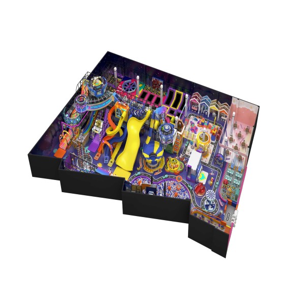Interstellar Space Theme Indoor Playground with Multi Level Obstacle Course Digital Interactive