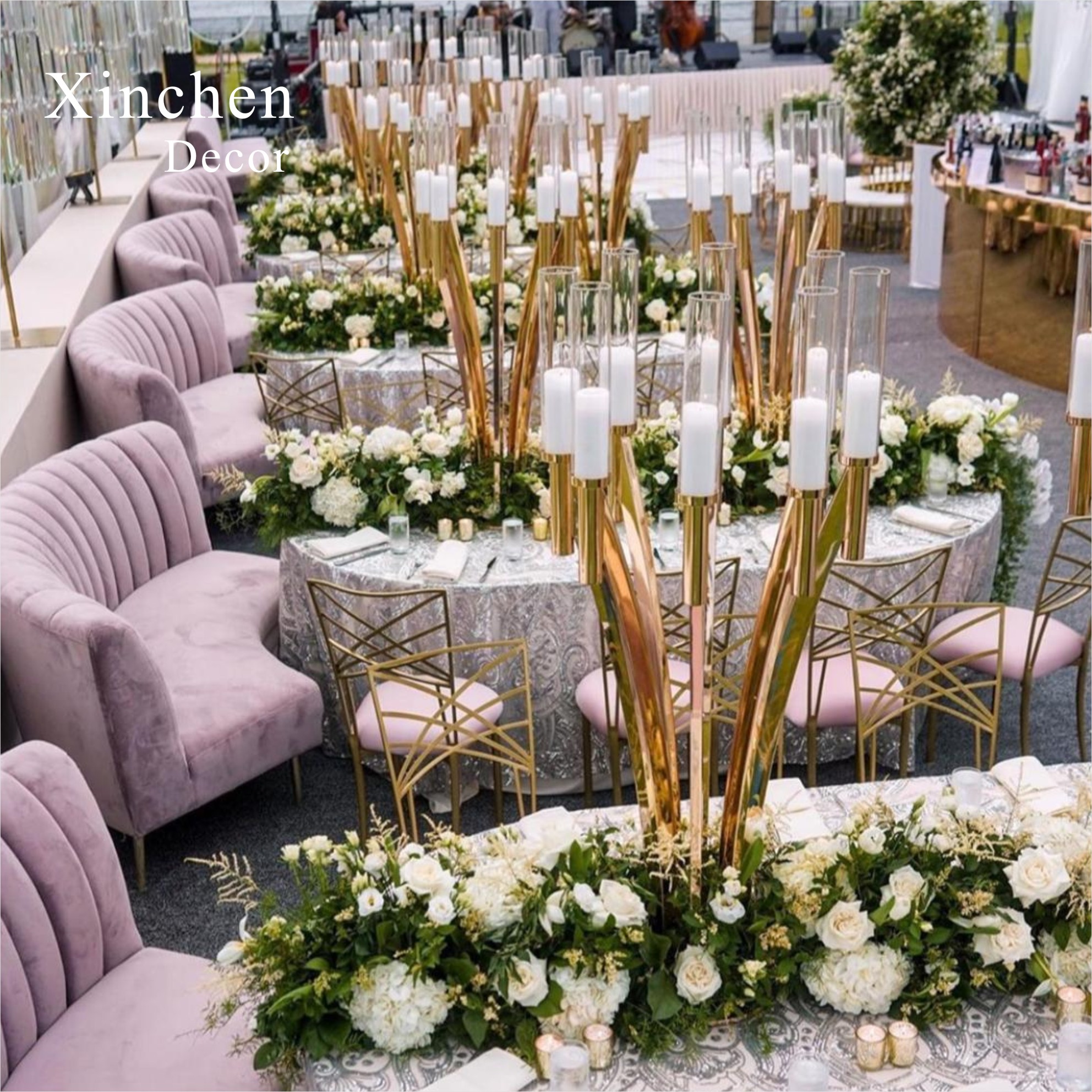 ZT-396 Latest Luxury Metal Candle Holders For Wedding Table Decoration