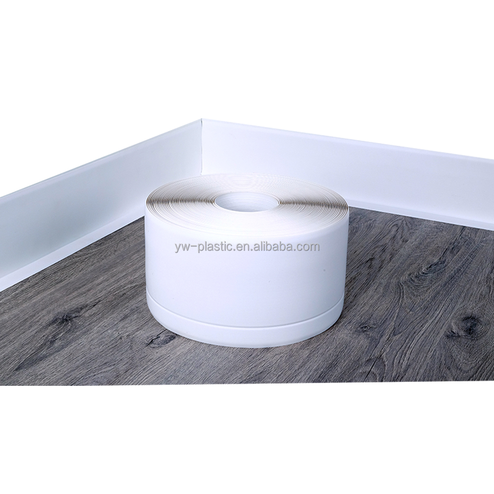30% Deposit 70% Balance PVC White Baseboards Adhesive Back Vinyl Cove Wall Base Roll 10mm