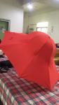 Special Shape Cap Red Large Collapsible Umbrella With Black Steel Frame