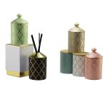 Customized Printing Decal Ceramic Candle Jar , Multi Color Porcelain Candle