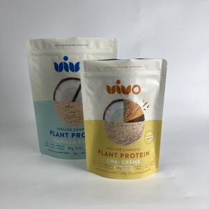 China Custom Printed Stand Up Pouches Resealable Plastic Bags for Protein Powder Food Grade Powder Packaging Bags with Aluminum wholesale