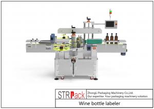 China Two Sides Servo System Wine Bottle Labeler Opaque / Transparent Label wholesale
