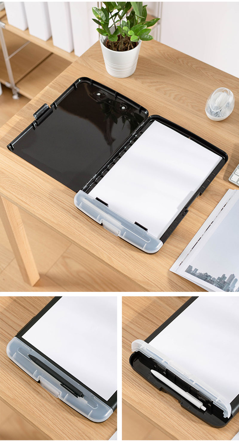 A4 Size Plastic Writing Board File Box with Elastic Closure Folder and Waterproof Clipboard