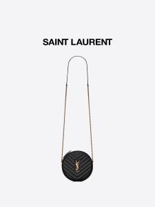 China Grained Embossed Leather Branded Messenger Bag YSL Vinyle Round Camera Bag V Quilted wholesale