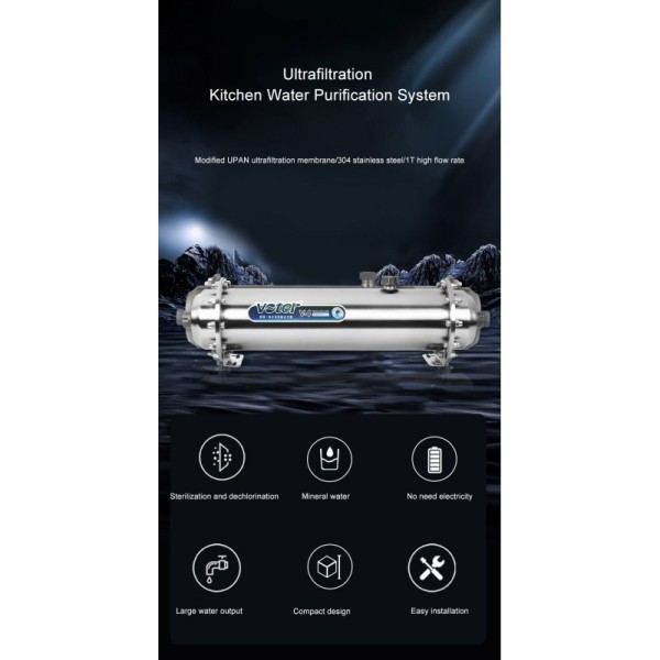 Kitchen Ultrafiltration Water Purifier 304 Stainless Steel Drinking Water