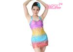 Custom Size Camisole Rainbow A-Line Lyrical Dress Latin Dance Dresses For Lady