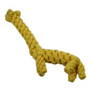 China Giraffe Cotton Rope Dog Toy For Puppy Aggressive Chewers Yellow Chewing Cute 15cm 110g wholesale