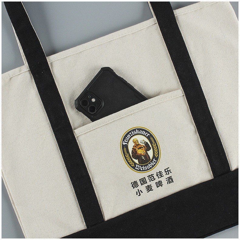 Custom Natural Canvas Bag Reusable Grocery Tote Shopping Bag