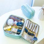 Custom Makeup Brush Organizer Foldable Private Label Pink Brush Cosmetic Bag