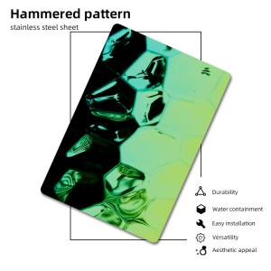 China Custom PVD Color 201 304 316 Water Ripple Stainless Steel Sheet Stamped Hammered Pattern wholesale