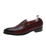 Pointed Toe Anti Slippery Italian Handmade Mens Dress Shoes Genuine Leather