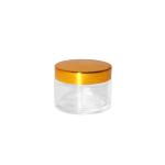 Mirror Finish Golden Colored Lid Transparent Glass Cream Jars 30g Portable
