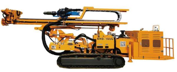 Diesel Engine And Double Speed Tramming Motor Anchor Percussion Drill Rig BHD -