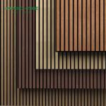 Customizable Slatted Wall Panels 9mm Polyester For Bedroom Soundproofing