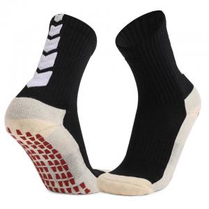 China Custom Embroidery Logo Cotton Sports Soccer Socks for Men Support Grip Football Socks wholesale