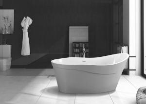 China Modern Luxury Stone Freestanding Tub Smooth Stand Alone Soaking Tub wholesale