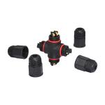 PVC Pa66 9mm Cable Waterproof Screw Connector 3 Pin Male IP68