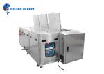 Three Soak Tanks Industrial Ultrasonic Cleaning Machine , 1200W Metal Belt