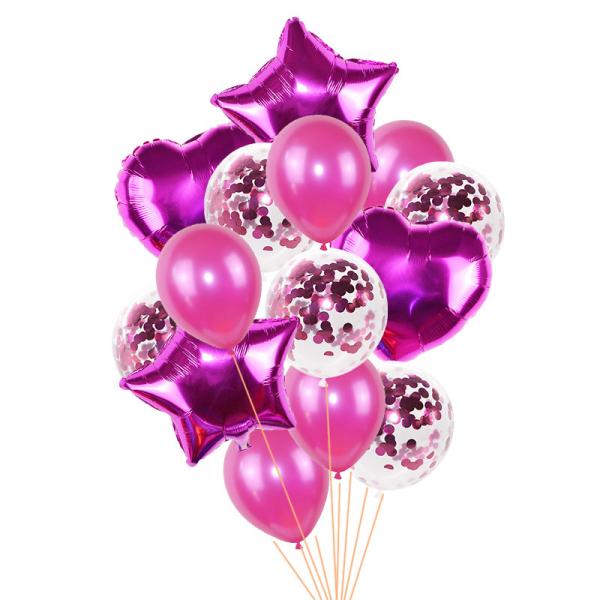 14pcs/set 18inch Heart Star Foil Balloons 12inch Latex Confetti Helium Air Ball
