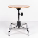 Adjust Height Lab Ergonomic Work Stool Chromed Steel Four Legged Base