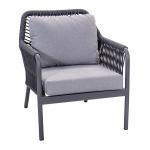 Aluminum Frame AJUNION Rope Weave Garden Furniture Lounge Sofa Set with HPL