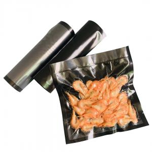 China Household  Black Vacuum Seal Rolls Poly Nylon Vacuum Pouches For Meat BPA on sale