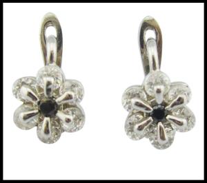 China Cz Stone Size 1.0-1.25mm Nickel-Free Cubic Zirconia 925 Silver Earrings With Design Flower Earring Sterling Silver Rose wholesale