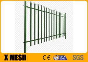 China Green Powder Coated Security Metal Fencing Pale Thickness 3mm For Power Plant wholesale
