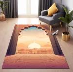 National Style Prayer Floor Carpet Rug Machinable Arabic Printed Worship Mat