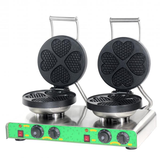 Table Top Snack Food Processing Equipment Heart Shape Double Waffle Maker