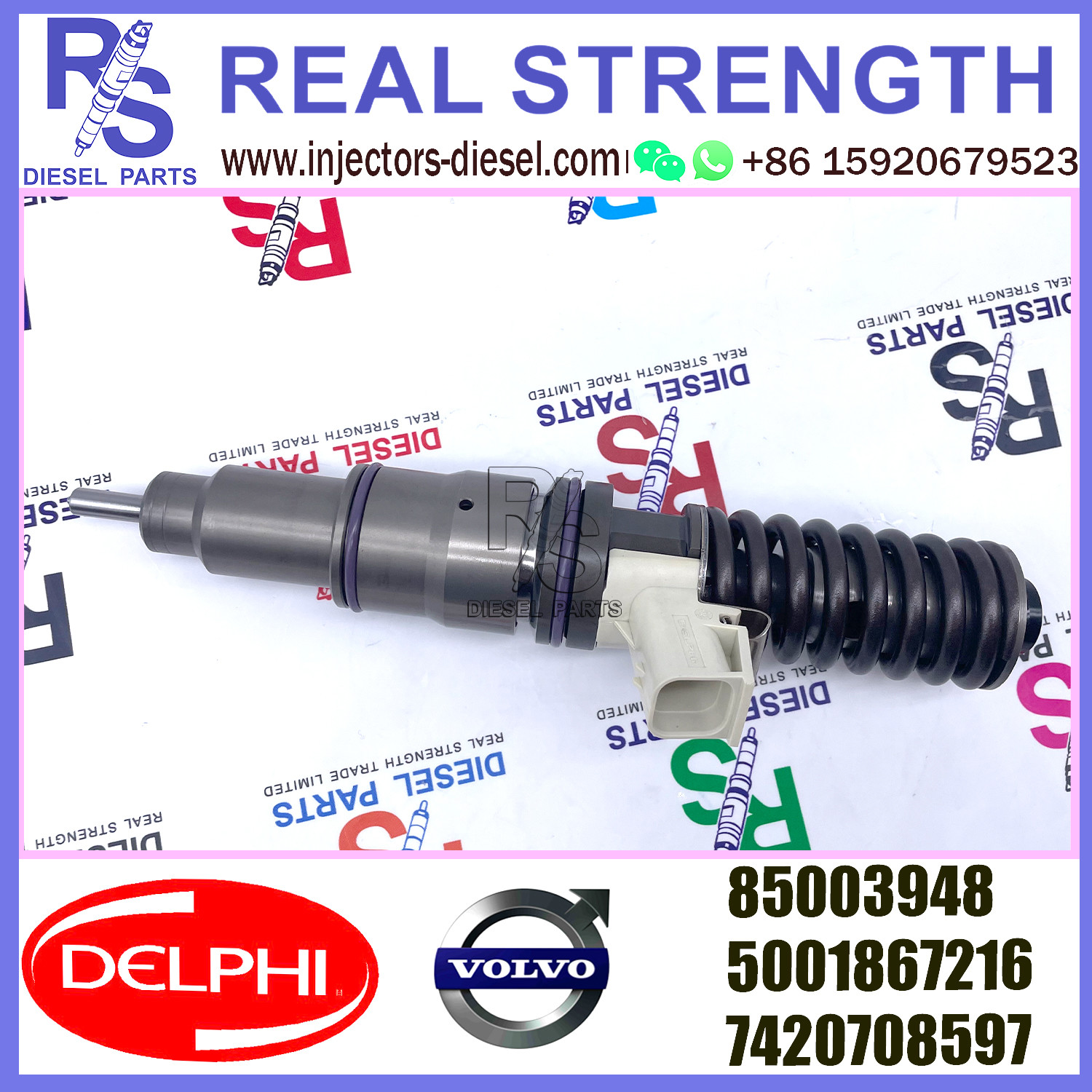 DELPHI 4pin 85003948 Diesel pump Injector 85003948 5001867216 7420708597 E3.18 for RENAULT MD11 EURO 3 LOW POWER