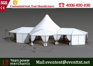 China Folding Shade Canopy PVC Fabric , High Peak Frame Tents With Restaurant Seat Cushion wholesale