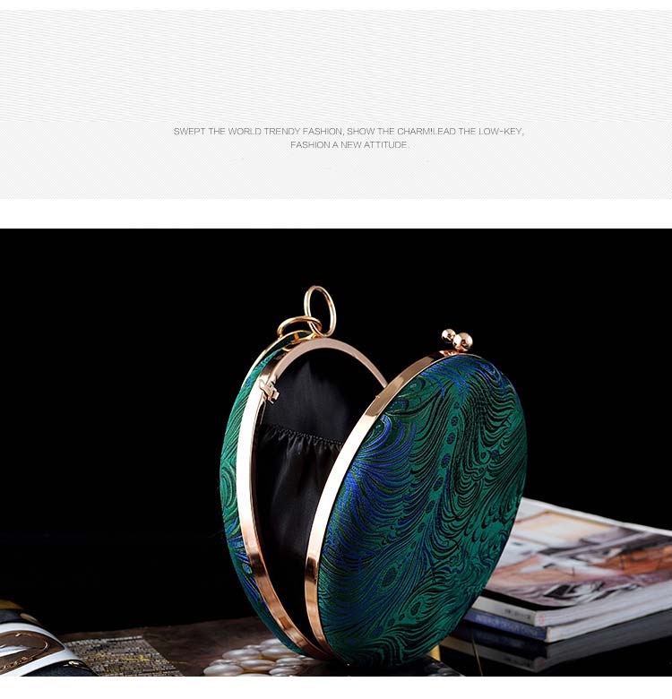 Round Ball Gold Glitter Crystal Luxury Hand Purse Diamond Metal Woman Ball Clutch Bag