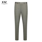 Simple Slim Fit Trousers for Men 100% Wool Knitted Zipper Fly Business Office