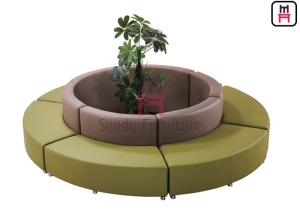 China Fabric Round Shape Commercial Booth Seating With Steel Frame Base For Lobby wholesale