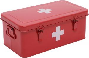China First Aid Kit Supplies Bin, Metal Medicine Storage Tin, First Aid Empty Box with Safety Lock Home Emergency Tool Set wholesale