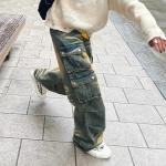 Custom Men Joggers Jeans Cargo Pant Flared Baggy Oversized Streetwear Sweatpants