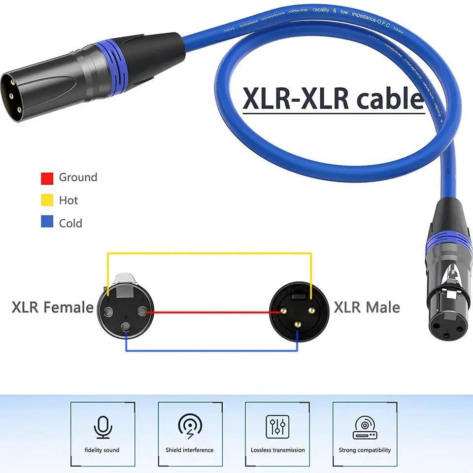 Customized 3 Pin 50FT Audio XLR Microphone Male to Female XLR Cable