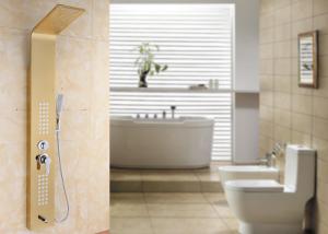 China ROVATE Japan Massage Stainless Steel Shower Panel Gold Surface For Bath wholesale