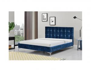 China Wood Slat Full Size Crushed Velvet Fabric Bed Furniture wholesale