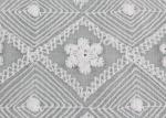 White Embroidered Floral Lace Fabric Milk Silk Nylon Mesh Fabric For Wedding