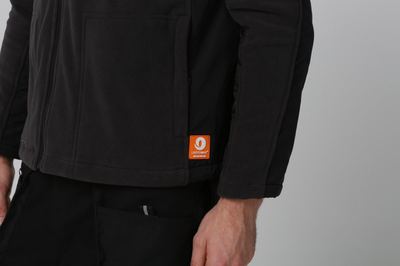 Winter Microfleece Jacket Mens , Black cold weather work paka