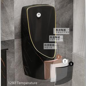 China Commercial Bathroom Public Toilet Urinal Marble Black Gold Color wholesale
