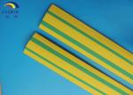 Insulation Yellow Green Strip Polyolefin Heat Shrink Tubing / Heat Shrinkable
