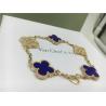 Buy cheap Vintage Alhambra Bracelet Luxury Diamond Jewelry 5 Motifs Yellow Gold Blue from wholesalers